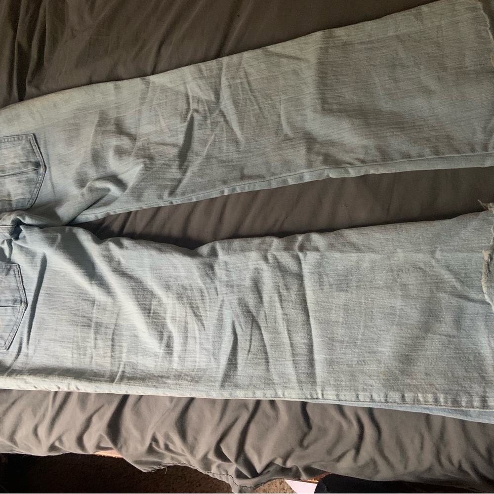 Casual Light Blue Flare Jeans - Picture 2 of 5